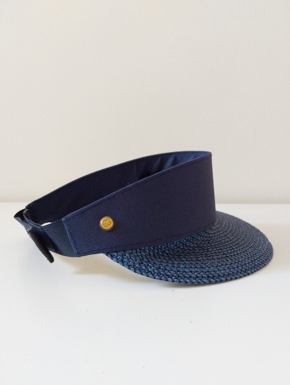 ERIC JAVITS Navy Squishee Champ Straw Sun Visor UPF 50+ Packable - Picture 6 of 7